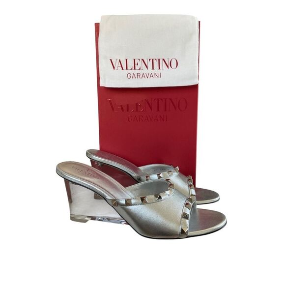 Valentino Garavani Rockstud Wedge Sandals - Picture 1 of 16